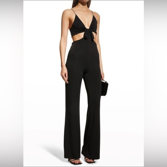 Alice + Olivia Havana Front Tie-Bow Jumpsuit - Picture 3 of 17